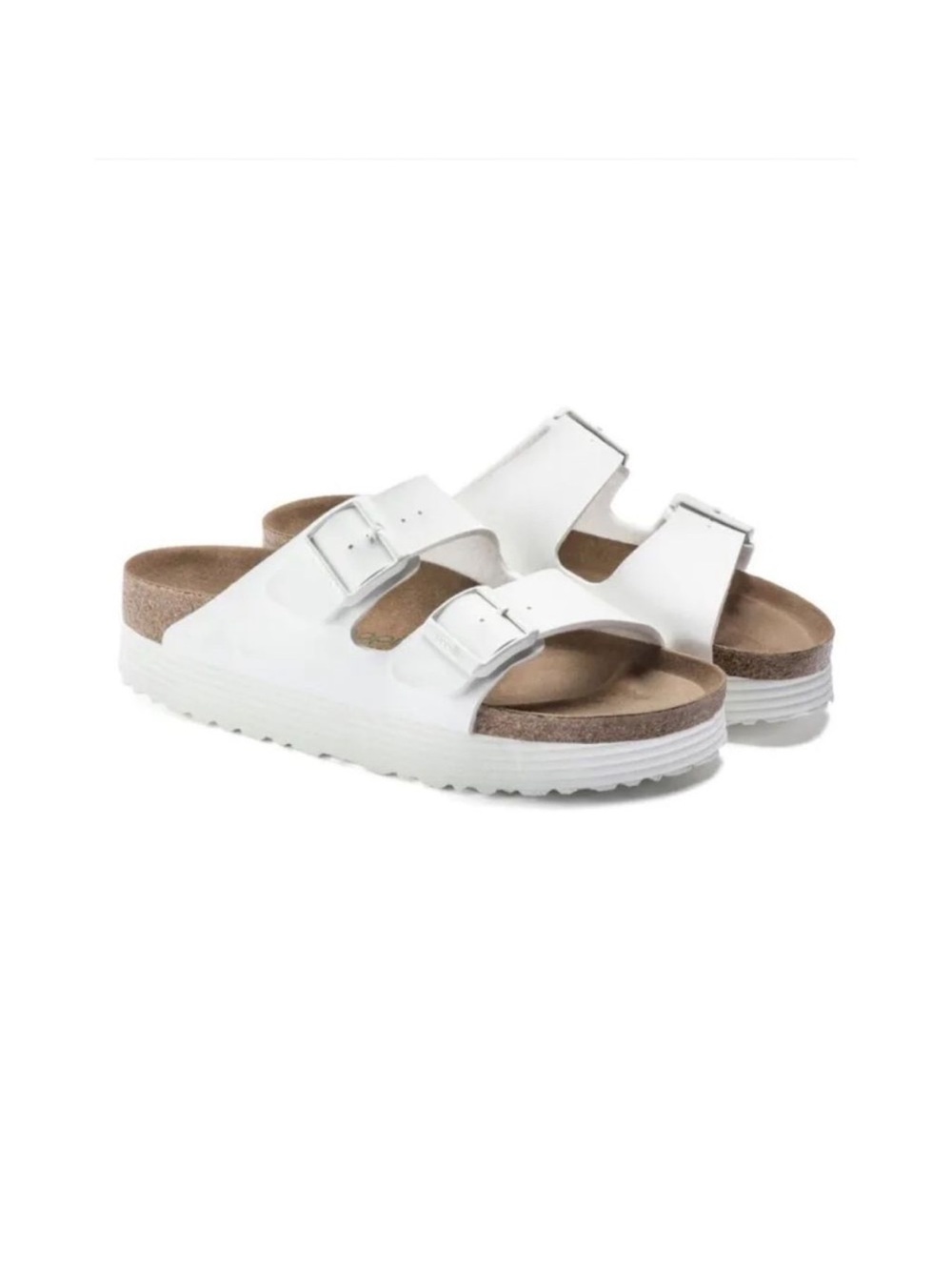 Birkenstock Arizona Flex Platform Birko-Flor Papillio, White, Size 39/8 - Picture 2 of 10